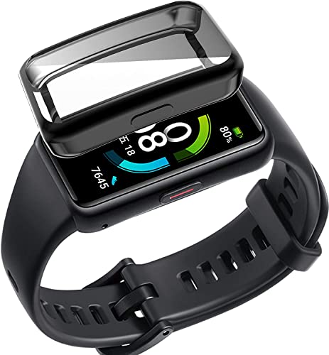 Image of M.G.R.J Soft & Flexible Silicone TPU Full Protection Case Cover for Huawei Band 7 (Black)