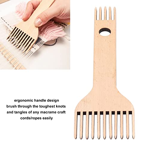Weaving Loom Comb Double Ended Wooden Loom Comb Fringe Comb Braided Tools Handcraft Tapestry Rug For Woven Making Crafts Weaving Tools For Knitting #TOP2