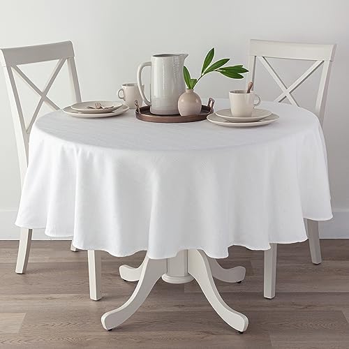 Benson Mills Cameron Tablecloth (White, 70" Round)