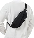 Fanny Pack for Mens Crossbody Bag, Sling Bag for Women Anti Theft Waist Packs with Adjustable Strap Casual Daypack for Running Sports Hiking Cycling Travel Walking - Black