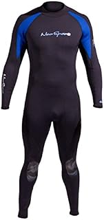 NeoSport Wetsuits Men's XSPAN 7mm Full Jumpsuit, Blue Trim, Large - Diving, Snorkeling