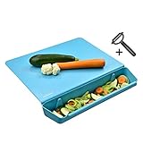 🍏 GEPRÜFTE QUALITÄT - Durch das hochwertige, robuste und strapazierfähige Material gewinnen Sie einen zuverlässigen und langlebigen Helfer für Ihre Küche. Aufgrund der vielen positiven Eigenschaften eignet sich Kunststoff optimal als Schneidunterlage. Das Schneidebrett ist obendrein feuchtigkeitsabweisend und messerschonend zugleich.