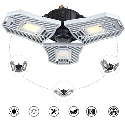 Preisvergleich Produktbild LED-Garagenbeleuchtung, 60W E26 / E27 verstellbare Garagendeckenbeleuchtung für allen Bereich, Bewegungssensor-Beleuchtung für Garage, Keller, Werkstatt, Lager usw