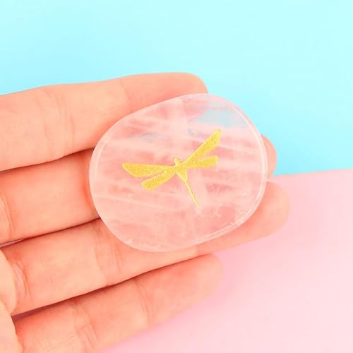 Jehoshaphat 2Pcs Natural Dragonfly Totem Pocket Worry Stones, Polished Portable Comfort Palm Rocks for Yoga Meditation, Natural Mineral Craft with Unique Raw Stone Textural Variations - Image 5