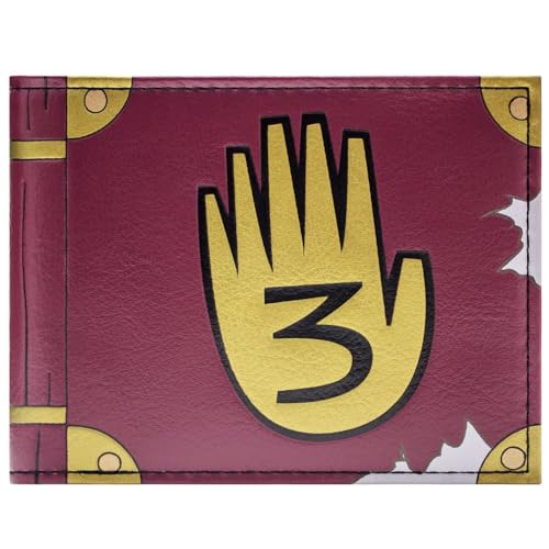 Gravity Falls Mystery Shack Diario Secreto 3 Billetera/Cartera Bi-Fold ID & Tarjetero, Marrón