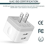2Pack USB Wall Charger Plug, AILKIN 2.4A Dual Port USB Adapter Power Cube Fast Charging Station Box Base for iPhone 17 16 15 14 13 12 Pro Max SE 11 XR XS, Samsung, Phones Charge Block-White Brick