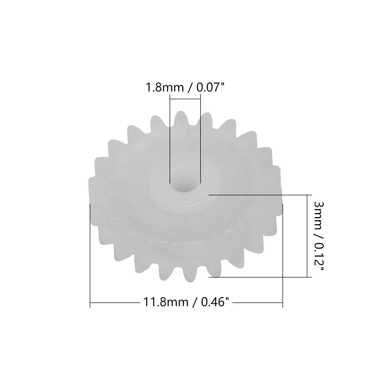 Othmro 20Pcs Plastic Gears 22 Teeth - 0.47inch Outer Diameter For RC Cars, Robots, DIY Models