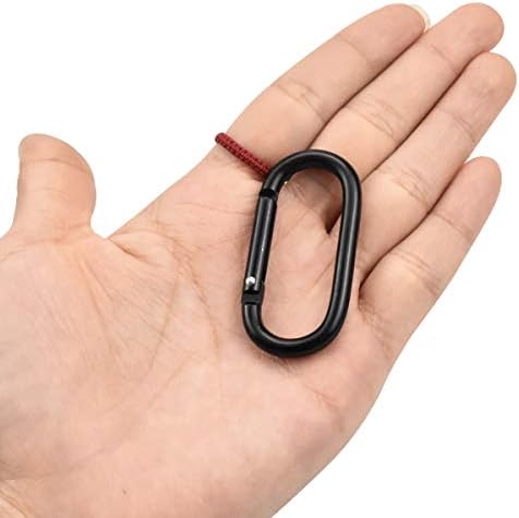 10 Pcs Spring Snap Hooks, Small Carabiner Clips, Aluminum Alloy O-Shaped Carabiner Keychain Hook Heavy Duty, Mountaineering Buckle for Outdoor, Fishing, Hiking, Traveling (Black)