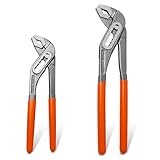 Nkpyln 2-Piece Water Pump Pliers Set, 8' & 10' Quick-Adjust Groove Joint Pliers, Forged Carbon Steel with...