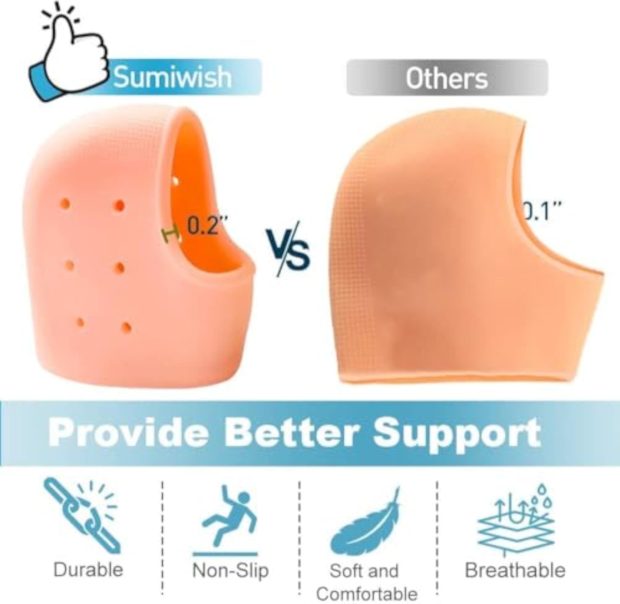 Silicone Heel Protectors for Cracked Heels and Pain Relief