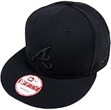 new era atlanta braves fitted hats SNAPBACK = adjustable closure New Era MLB Atlanta Braves Black On Black Snapback Cap 9fifty Limited Edition
