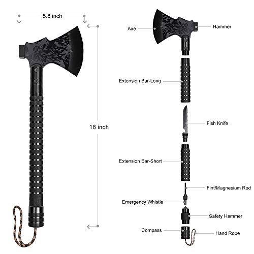 LIANTRAL Survival Camping Axe, Folding Tactical Axe Hatchet with Hammer, Nylon Sheath for Outdoor Adventures - Image 3