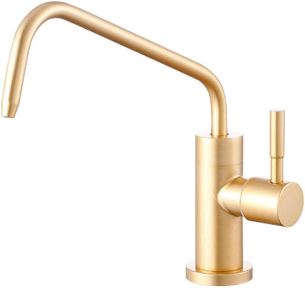 Drinking Water Filter Kitchen Tap Brushed Gold Window Taps 360 Rotation Fits Drinking Water Filter Systems Kitchen Sink Tap Reverse Osmosis (A)