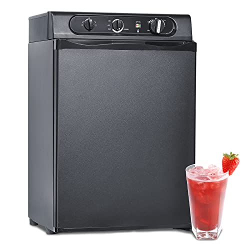 Smad Gas Fridge 60L, Camping 12V/240V/Gas, Portable Absorption Fridge for Campervan, Caravan, Motorhome, Truck, Van, Garage, Cottage, Camping, Travelling, Super Quiet, Black - Image 6
