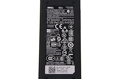 Dell Inspiron 45W Laptop Charger Adapter Power Cord For Inspiron 15 3551 3552 3558 3559 5551 5552 5555 5558 5559 5565 5567 5568 5578 7558 7568 7569 7579; Inspiron 17 5755 5758 5759; Xps 11 12 13 #TOP3