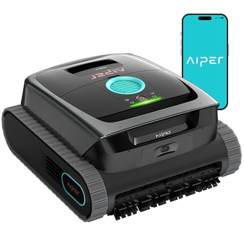 Aiper Scuba S3 Robotic Pool Cleaner, Advanced Sensor & Path Planning, Waterline Scrubbing, Smart Parking & App Control, Dual Filtration, Strong Suction for All Inground Pools, Black