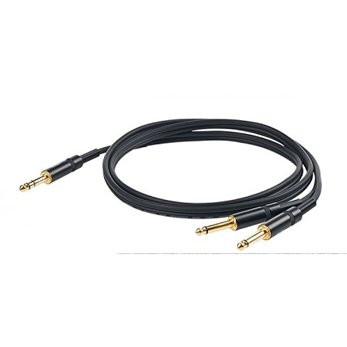Cavo Y J&D 6,35mm Stereo A 2x Mono – 0,9m, Connettori Placcati Oro, Per Amplificatori E Altoparlanti - 2