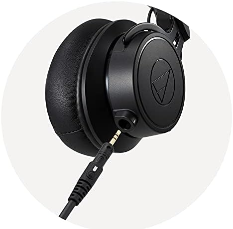 Audio-Technica ATH-M60X On-Ear Closed-Back Dynamic Professional Studio Monitor Headphones Black