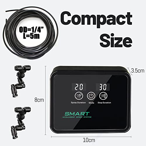 Reptile Humidifiers Smart Misting System, Reptile Mister Automatic With Timer, Terrariums Humidifier With 360°Adjustable Misting Nozzles, Spray Kit For Rainforest Plants Amphibian（Touch Version） #TOP6