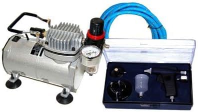 MAS G70 Dual-Action Trigger Style Gravity Airbush with Compressor and Hose