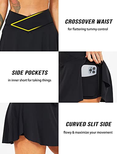 TZLDN Saia feminina de tênis com shorts de cintura alta, plissada, para treino, atlético, golfe, sai