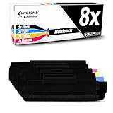 Contenu de la livraison et portée : 8 toners (2 jaunes/jaunes, avec environ 6 000 pages, 2 x bleu/cyan d'environ 6 000 pages, 2 x rouge/magenta d'environ 6 000 pages, 2 cartouches noir/noir d'environ 6 000 pages), données de portée à 5 % de couverture