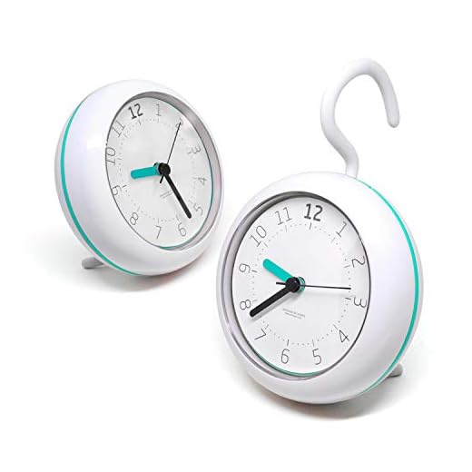 mooas Silent Waterproof Clock 3 Types, Bathroom Clock, Shower Clock (Mint)