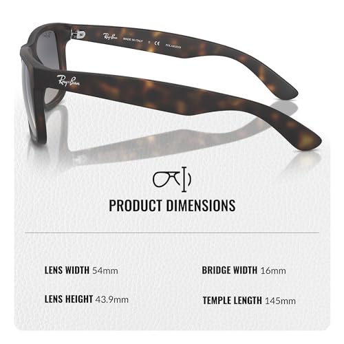Image of Ray-Ban RB4165 JUSTIN CLASSIC Square Shaped Sunglasses for Men with Official RAYBAN Eyewear Kit
