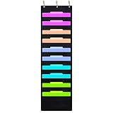 Eamay Hanging File Folder Organizer Wall Mounted - 10 Pockets Wall File Folders, Office Supplies Fil