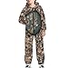 GIFTPUZZ Deer Circle Camo Boys Girls Fashion Long Sleeves Long Pants Homewear with Pockets and Zipper Hoodies Streetwear Camo Hunting Boys Clothes Size P23-XL