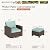 MIXPATIO 4 Pieces Swivel Wicker Patio Furniture Set, Rattan Outdoor Conversation Set with 2 Pieces Swivel Glider Chairs, 2 Pieces Ottomans, Blue