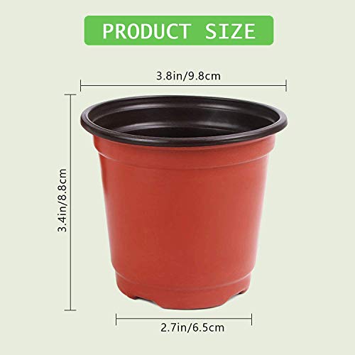 Augshy Plant Pots,40 Pcs 4" Plastic Plant Nursery Seed Starting Pots Nursery Pots For Succulent Seedling Cutting Transplanting #TOP1