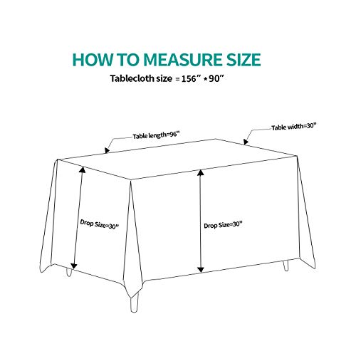 Surmente Tablecloth 90 * 156-Inch Rectangular Polyester Table Cloth，Dining Table Cover For Weddings, Banquets, Or Restaurants Indoor And Outdoor(White)… #TOP6