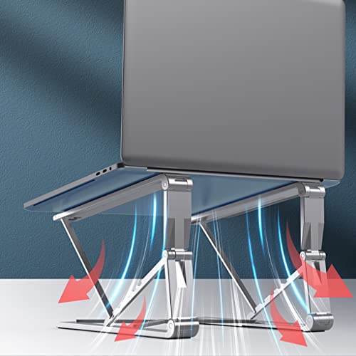 Soporte de computadora portátil gris plegable y elevable para escritorio 6