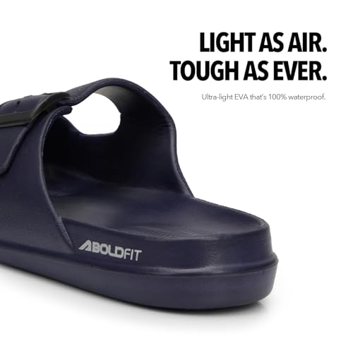 Image of Boldfit Sliders for Man, Eva Foam Men Sliders Slippers, One-Piece Comfort Men Slides with Shock-Absorbing, Soft Cushioning, Water-Resistant & Odor-Free for Beach, Travel, Everyday Wear Flip Flops