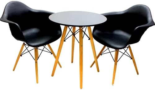 Coffe table & chair set, black