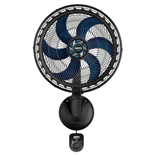 Ventilador de Parede Arno Xtreme Force Breeze 50cm VB51, 126W, 6 Pás, 3 Velocidades, Modo Sono Tranquilo, Oscilação 80º, 110V