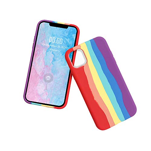 WeiCase Funda de Silicona Compatible con iPhone 11, Shockproof Case  Funda Silicona Líquida con Forro de Microfibra Compatible con iPhone 11,Rainbow Case Cover