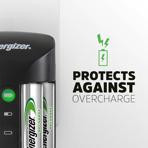Image of Energizer Recharge Pro Rechargeable AAA and AA Battery Charger With 4 NiMh Rechargeable AA Batteries, Provides a Full Charge in 3 Hours