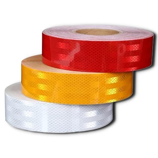 Reflective Radium Warning Tape For road safety purpose Night Safety Sticker High Intensity Conspicuity Red, Yellow & White 2 Inch x 50 Meter (pack of 3 colors) (B0D4R238LK) Amazon Price History, Amazon Price Tracker