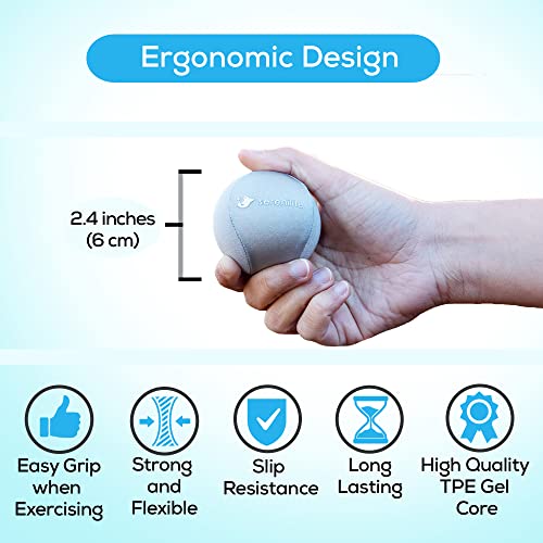 Serenilite 3X Hand Therapy Exercise Stress Ball Bundle, Tri-Density Stress Balls For Adults, Grip Strengthening, Therapeutic Hand Mobility & Restoration, Hand Grip Strengthener, Soft, Medium & Hard #TOP3