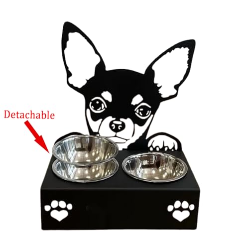 Personalized Dog Food Bowl,Customized with Your Pet'S Name for Indoor Cats Durable Stainless Steel Non-Slip Anti-Spill Easy Clean Pet Feeding Dish (Chihuahua)