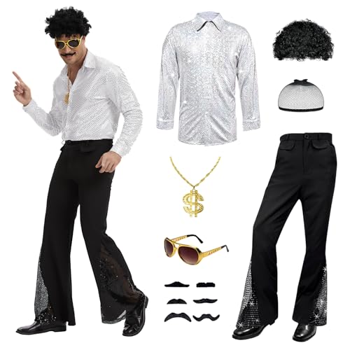 KDAFJLKD 6 Pcs 70s Disco Outfit Costume for Men Dance