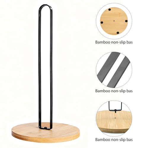 Portarrollos de cocina de pie, 26 x 16 cm, acero inoxidable, soporte para papel de cocina, soporte para rollo de papel de cocina, encimera, toallero de papel para rollos, lámina - imagen 2