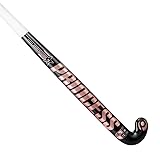 Princess 4 Star SG9-LB Field Hockey Stick, 50% Carbon Construction, Gray, Low Bow Design with Maxi-Hook for Advanced Players (Pink on Black, 36.5