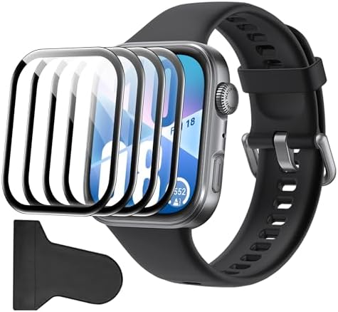 Compatible for HUAWEI Watch Fit 4 screen protector, Anti-Scratch 3D Full Screen Coverage flim, Case Friendly, HD Ultra, 4 PACK