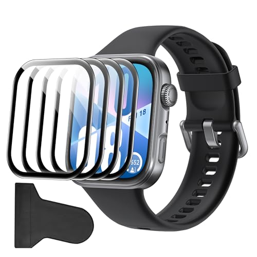 Suttkue Compatible for HUAWEI Watch Fit 4 screen protector, Anti-Scratch 3D Full Screen Coverage flim, Case Friendly, HD Ultra, 4 PACK
