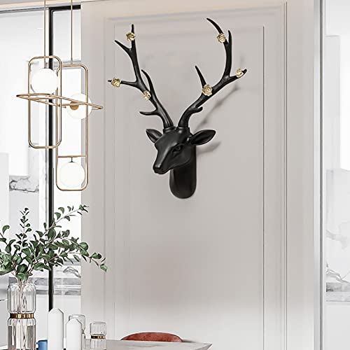 Ljhss Deer Head Wall Decor Stag Head Wall Hanging,Faux Taxidermy Animal Head Wall Art,Wall Decor Deer Head Wall Mount Sculpture,Black #TOP3