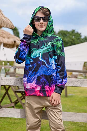 Idgreatim Toddler Kids Smoke Printed Sweatshirt 3D Graphic Long Sleeve Crewneck Hoodies Funny Children Boys Girls Hoodies 8-10 Years #TOP1