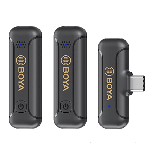 Boya Microphone Cravate sans Fil, Clip de Revers Plug Play 2,4 GHz sur Micro USB-C pour Smartphone, Ordinateur Portable, Enregistrement vidéo Tiktok Facebook Youtube Live Stream